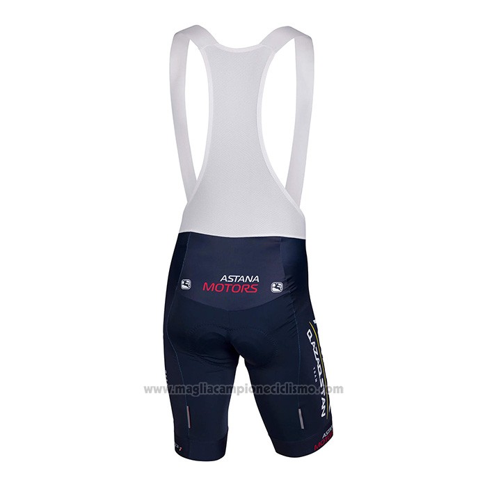 2022 Abbigliamento Ciclismo Astana Bianco Blu Manica Corta e Salopette